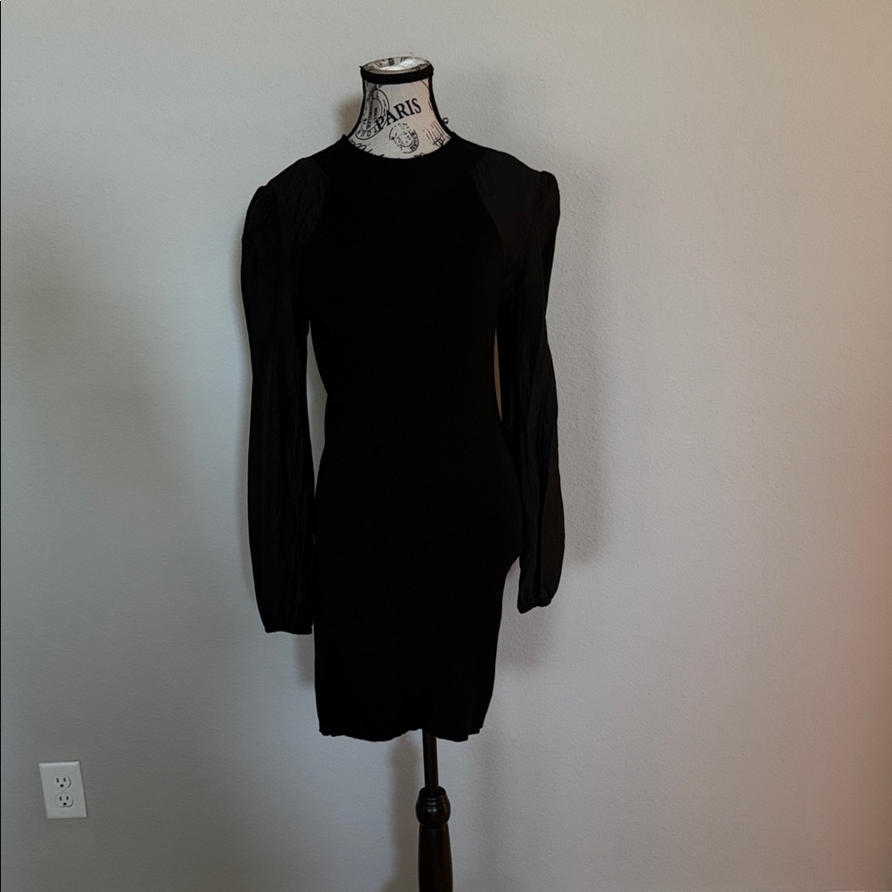 All Saints Black Mini Dress with Long Sleeves